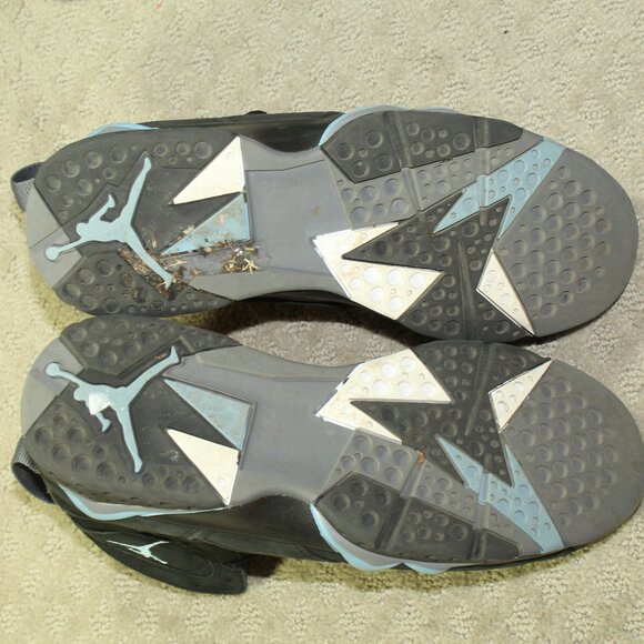 Size 9 - Air Jordan 7 Retro 2023 Chambray Black Blue Nubuck High Top Sneakers - Picture 6 of 6